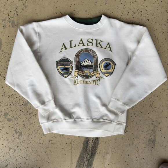 Vintage Alaska Sweatshirt – Alore 90s Made in USA (Size L) - Picture 1 of 6